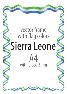 Çerçeve ve şerit kenarlığını Sierra Leone bayrak renkleri ile