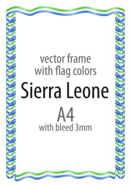 Çerçeve ve şerit kenarlığını Sierra Leone bayrak renkleri ile