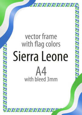 Çerçeve ve şerit kenarlığını Sierra Leone bayrak renkleri ile