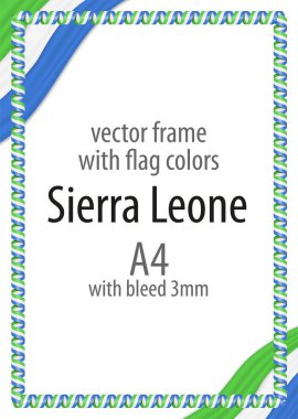 Çerçeve ve şerit kenarlığını Sierra Leone bayrak renkleri ile