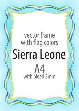 Çerçeve ve şerit kenarlığını Sierra Leone bayrak renkleri ile