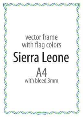 Çerçeve ve şerit kenarlığını Sierra Leone bayrak renkleri ile
