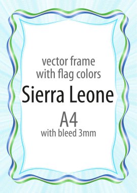 Çerçeve ve şerit kenarlığını Sierra Leone bayrak renkleri ile