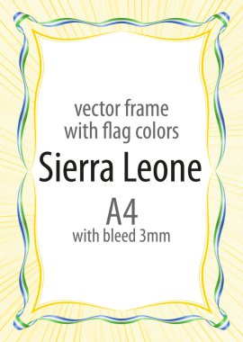 Çerçeve ve şerit kenarlığını Sierra Leone bayrak renkleri ile