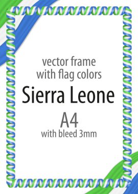 Çerçeve ve şerit kenarlığını Sierra Leone bayrak renkleri ile