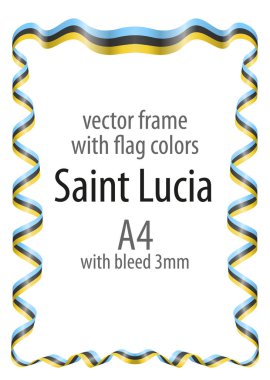 Çerçeve ve şerit kenarlığını Saint Lucia bayrak renkleri ile