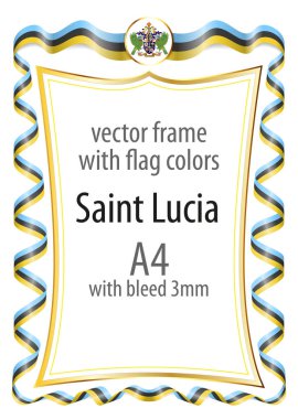 Çerçeve ve şerit kenarlığını Saint Lucia bayrak renkleri ile