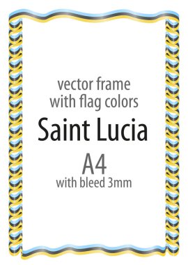 Çerçeve ve şerit kenarlığını Saint Lucia bayrak renkleri ile