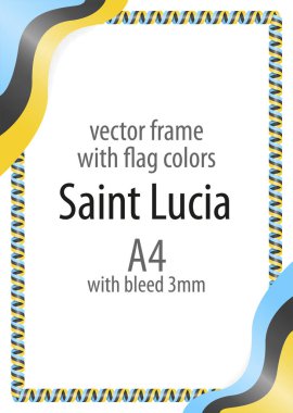 Çerçeve ve şerit kenarlığını Saint Lucia bayrak renkleri ile