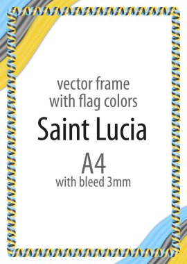 Çerçeve ve şerit kenarlığını Saint Lucia bayrak renkleri ile