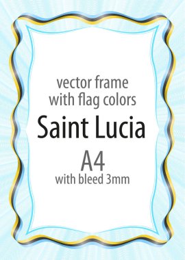 Çerçeve ve şerit kenarlığını Saint Lucia bayrak renkleri ile