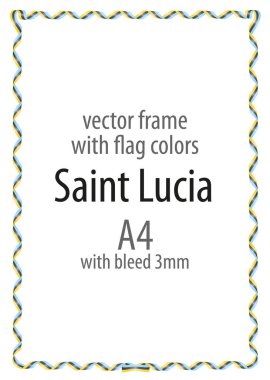 Çerçeve ve şerit kenarlığını Saint Lucia bayrak renkleri ile