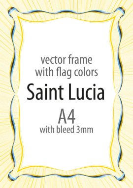 Çerçeve ve şerit kenarlığını Saint Lucia bayrak renkleri ile
