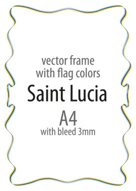 Çerçeve ve şerit kenarlığını Saint Lucia bayrak renkleri ile