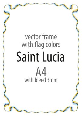 Çerçeve ve şerit kenarlığını Saint Lucia bayrak renkleri ile