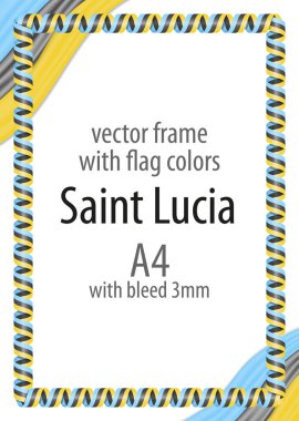 Çerçeve ve şerit kenarlığını Saint Lucia bayrak renkleri ile