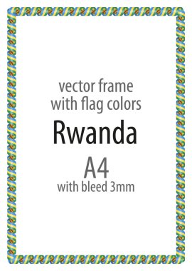 Çerçeve ve şerit kenarlığını Ruanda bayrak renkleri ile