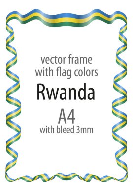 Çerçeve ve şerit kenarlığını Ruanda bayrak renkleri ile