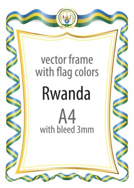 Çerçeve ve şerit kenarlığını Ruanda bayrak renkleri ile