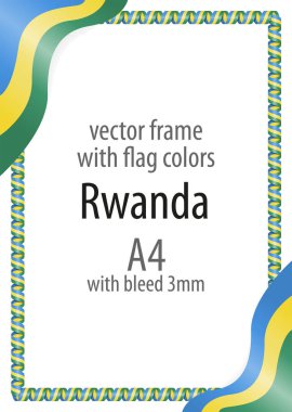 Çerçeve ve şerit kenarlığını Ruanda bayrak renkleri ile