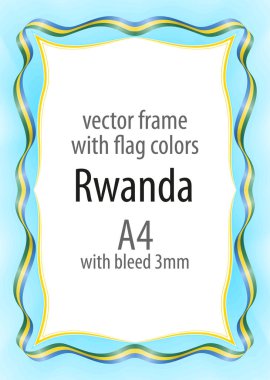 Çerçeve ve şerit kenarlığını Ruanda bayrak renkleri ile