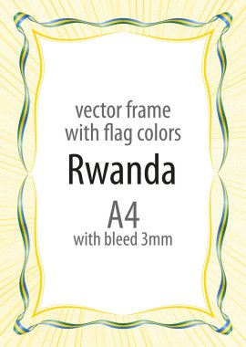 Çerçeve ve şerit kenarlığını Ruanda bayrak renkleri ile