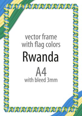 Çerçeve ve şerit kenarlığını Ruanda bayrak renkleri ile