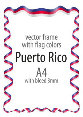 Çerçeve ve şerit kenarlığını Porto Riko bayrak renkleri ile