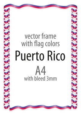 Çerçeve ve şerit kenarlığını Porto Riko bayrak renkleri ile