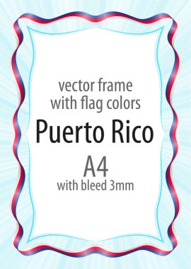 Çerçeve ve şerit kenarlığını Porto Riko bayrak renkleri ile
