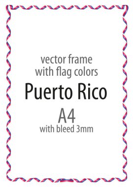 Çerçeve ve şerit kenarlığını Porto Riko bayrak renkleri ile