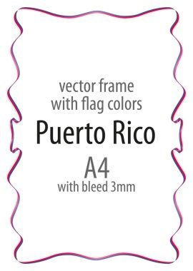 Çerçeve ve şerit kenarlığını Porto Riko bayrak renkleri ile