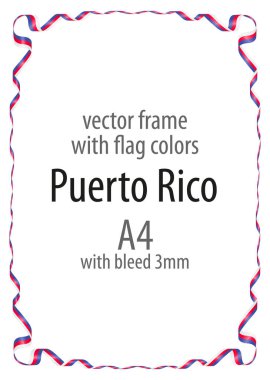 Çerçeve ve şerit kenarlığını Porto Riko bayrak renkleri ile