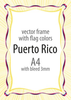 Çerçeve ve şerit kenarlığını Porto Riko bayrak renkleri ile