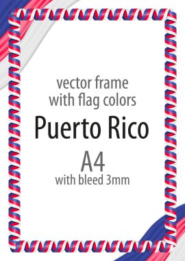 Çerçeve ve şerit kenarlığını Porto Riko bayrak renkleri ile