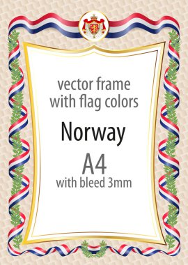 Çerçeve ve şerit sınır Norveç bayrağı renkleri ile