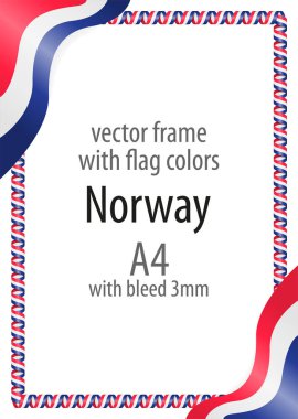 Çerçeve ve şerit sınır Norveç bayrağı renkleri ile