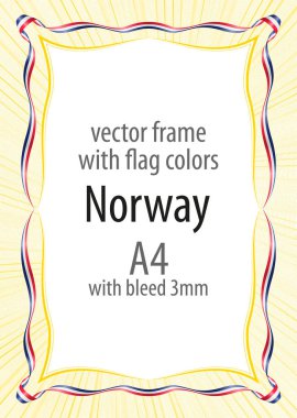 Çerçeve ve şerit sınır Norveç bayrağı renkleri ile