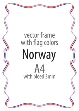 Çerçeve ve şerit sınır Norveç bayrağı renkleri ile