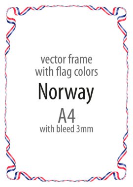 Çerçeve ve şerit sınır Norveç bayrağı renkleri ile
