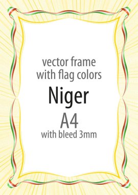 Çerçeve ve şerit kenarlığını Nijer bayrak renkleri ile