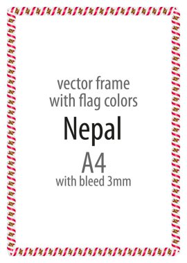 Çerçeve ve şerit kenarlığını Nepal bayrak renkleri ile