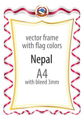Çerçeve ve şerit kenarlığını Nepal bayrak renkleri ile