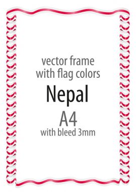 Çerçeve ve şerit kenarlığını Nepal bayrak renkleri ile