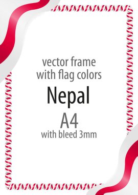 Çerçeve ve şerit kenarlığını Nepal bayrak renkleri ile