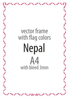 Çerçeve ve şerit kenarlığını Nepal bayrak renkleri ile