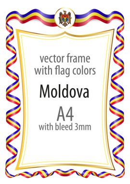 Çerçeve ve şerit kenarlığını Moldova bayrak renkleri ile