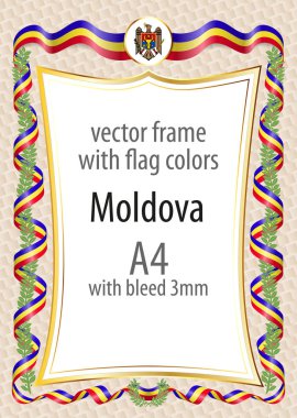 Çerçeve ve şerit kenarlığını Moldova bayrak renkleri ile