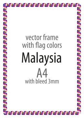 Çerçeve ve şerit kenarlığını Malezya bayrağının renkleri ile