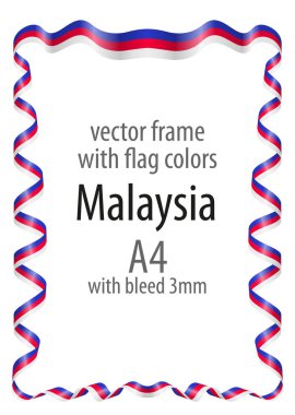 Çerçeve ve şerit kenarlığını Malezya bayrağının renkleri ile